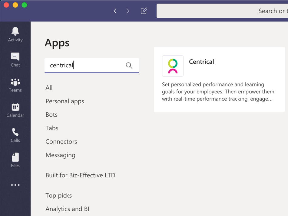 microsoft teams app bar