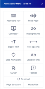 Accessibility toolbar